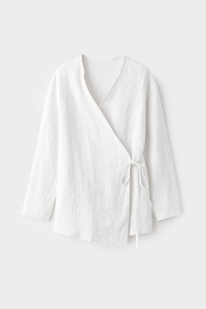 %100 LINEN DOUBLE BREASTED KIMONO