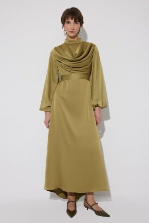 DEGAJE COLLARED BELTED DRESS