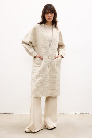 PATTERNED QUILTED KIMONO